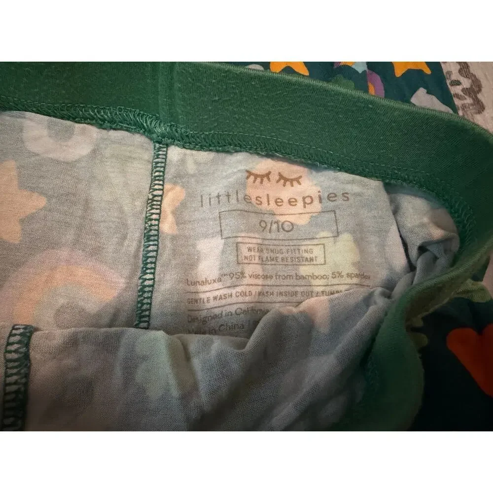 Little Sleepies Lucky Bamboo Viscose 2-Piece Pajama Set Size 9/10 St Patricks